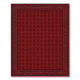 Crimson Geometric Lattice Area Rug