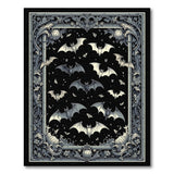 Gothic Bats Swarm with Pumpkins Area Rug