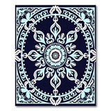 Navy Teal Mandala Persian Area Rug