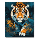 Majestic Orange Tiger Teal Jungle Area Rug