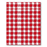 Red White Checkered Distressed Vintage Area Rug
