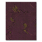 Neon Pink Gold Geometric Maze Rug