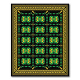 Green Yellow Feather Heritage Tribal Rug