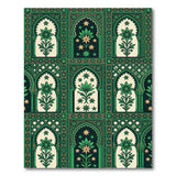 Green Arched Floral Lattice Area Rug
