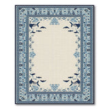 Indigo Blue Persian Whale Motif Area Rug
