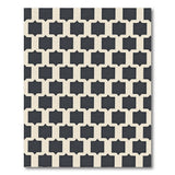 Black Beige Geometric Trellis Area Rug