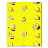 Yellow Vibrant Lemon Slices Yellow Fruit Pattern Area Rug