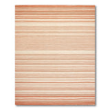 Terracotta Cream Striped Area Rug