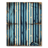 Distressed Blue Striped Barn Vintage Area Rug