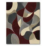 ODIKA Modern Abstract Wavy Washable Area Rug - Low Pile Non-Slip Pet Friendly Carpet