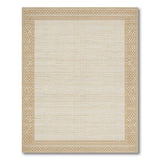 Beige Woven Area Rug with Geometric Borders