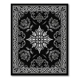 Black and White Medallion Ornate Black White Floral Medallion Rug