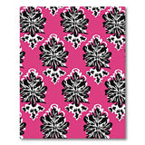 Hot Pink Black Floral Damask Area Rug