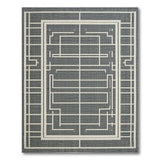 Grey Intricate Geometric Lattice Rug