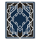Navy Blue Geometric Modern Area Rug