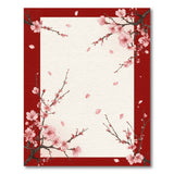 Red Cherry Blossom Floral Area Rug