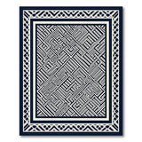 Navy Labyrinth Geometric Area Rug