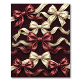 Elegant Red Ivory Satin Bow Area Rug