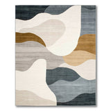 Multi-color and Patterns Abstract Wave Neutral Area Rug
