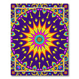 Vibrant Purple Peacock Mandala Area Rug