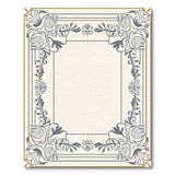 Grey Ornate Grey Floral Border Area Rug
