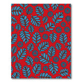 Vibrant Red Tribal Leaf and Dot Pattern Area Rug