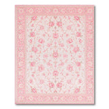 Blush Pink Rose Vine Floral Rug