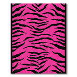 Boho Chic Vibrant Pink Zebra Stripe Area Rug
