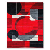 Red Abstract Bold Red Geometric Abstract Area Rug