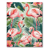 Multi-color and Patterns Vibrant Pink Flamingo Coastal Area Rug