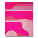 Vibrant Pink Geometric Wave Area Rug