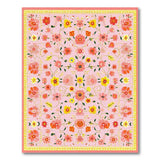 Blush Pink Floral Wildflower Area Rug