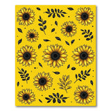 Floral Vintage Vibrant Yellow Sunflower Pattern Area Rug