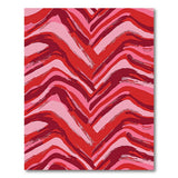 Vibrant Red Zigzag Abstract Area Rug