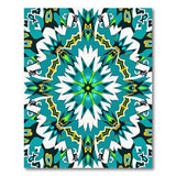 Blue and Teal Teal Starburst Geometric Area Rug