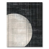Distressed Grid Circle Monochrome Area Rug