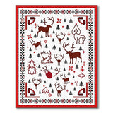 Red Reindeer Heritage Tribal Area Rug