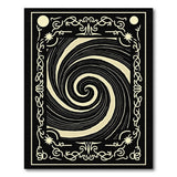 Abstract Area Hypnotic Spiral Black White Area Rug