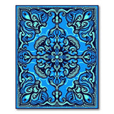 Traditional Persian Blue and Teal Intricate Blue Persian Floral Area Rug