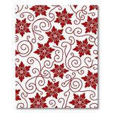 Red Poinsettia Swirl Floral Area Rug