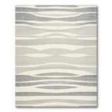 Abstract Grey Wavy Stripe Area Rug