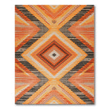 Vibrant Orange Geometric Southwestern Area Rug