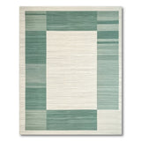 Teal Framed Geometric Modern Area Rug