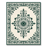 Elegant Green Medallion Persian Area Rug