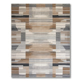 Modern Geometric Brown Tan Area Rug
