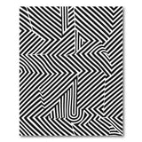 Geometric Modern Bold Black White Geometric Zigzag Area Rug