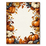 Orange Autumn Pumpkin Harvest Border Rug