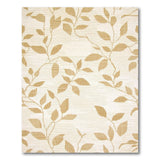 Beige and Neutral Elegant Gold Leaf Beige Area Rug
