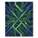 Futuristic Neon Circuit Area Rug