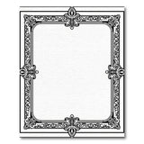 Black and White Ornate Fleur-de-Lis Black White Area Rug